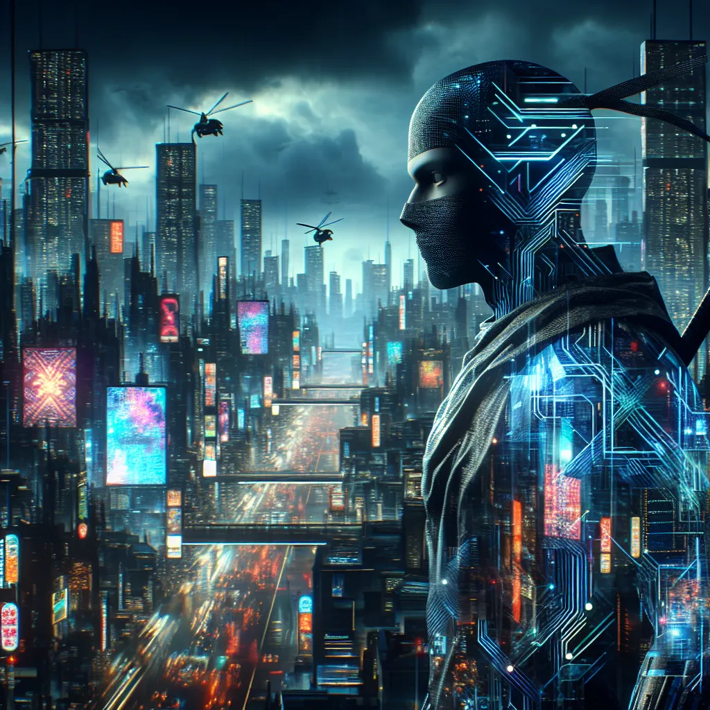 AI Ninja in a futuristic city